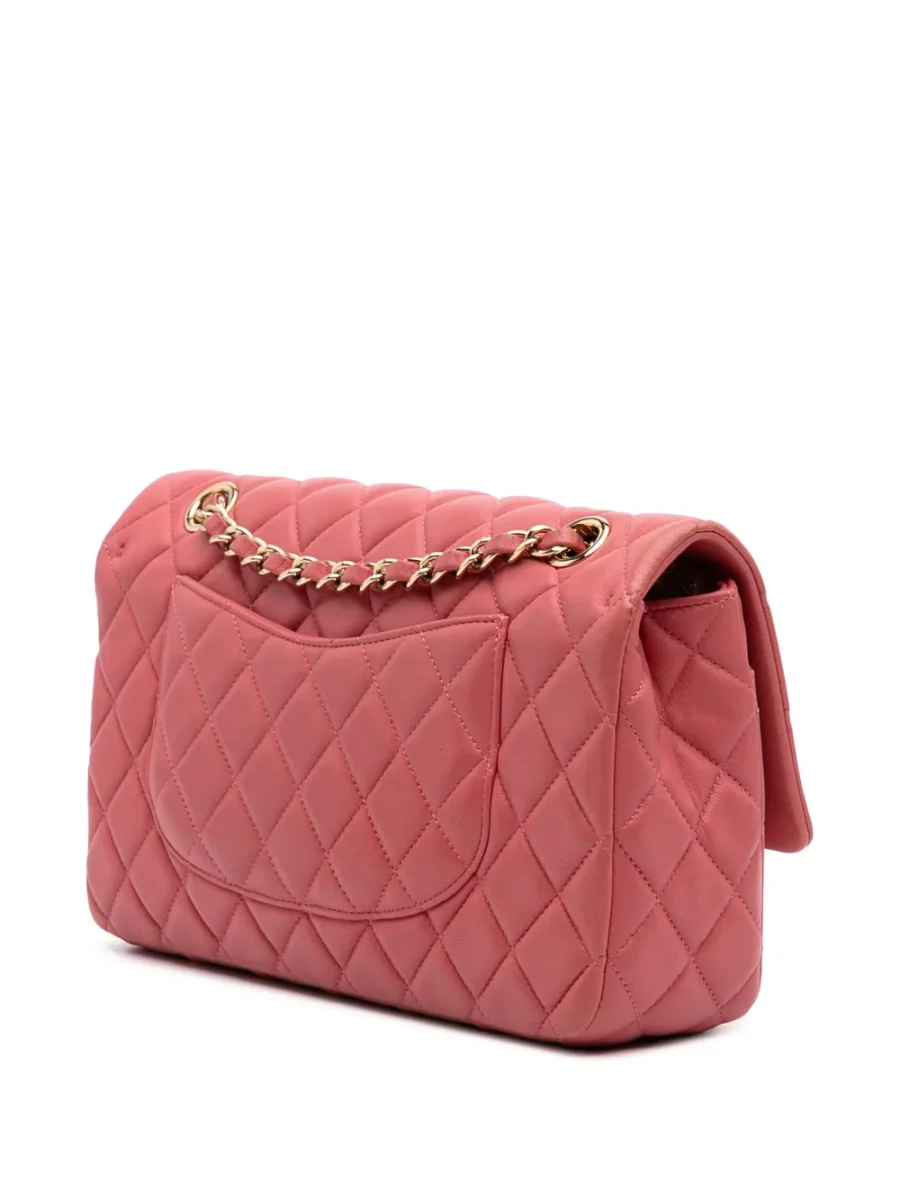 ⁦2014 Medium Classic Lambskin Valentines Heart Charms Single Flap shoulder bag⁩ – תמונה ⁦3⁩