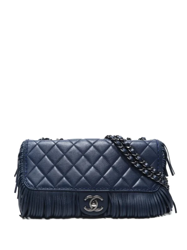 2014 quilted fringe-detailling shoulder bag