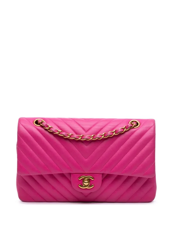 2015-2016 Medium Classic Chevron Lambskin Double Flap shoulder bag