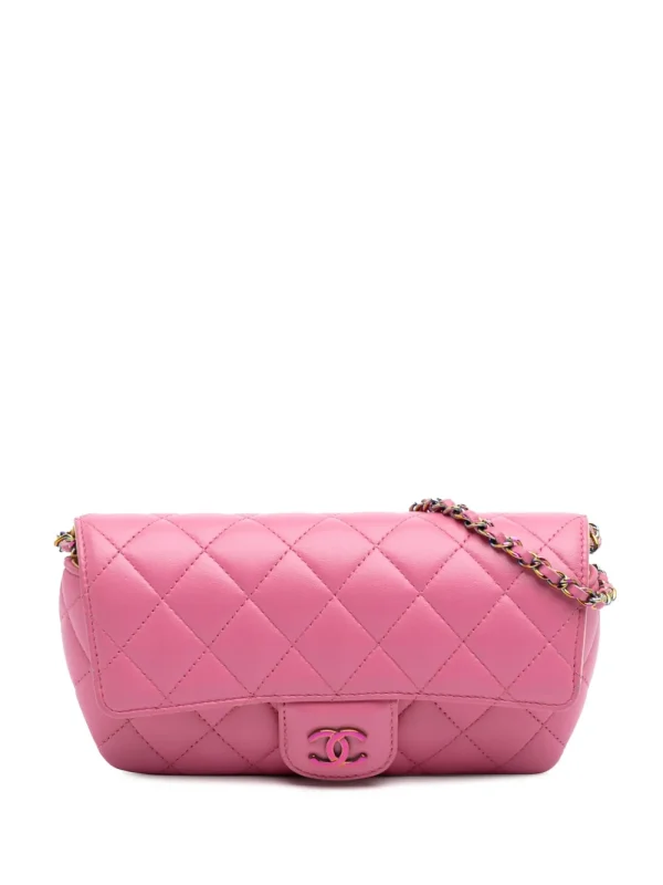 2021 CC Quilted Lambskin Sunglasses Case with Chain crossbody bag