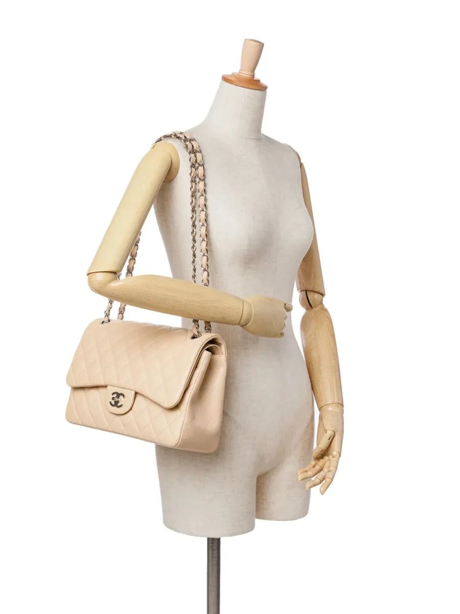 ⁦2012 Jumbo Classic Lambskin Double Flap shoulder bag⁩ – תמונה ⁦7⁩