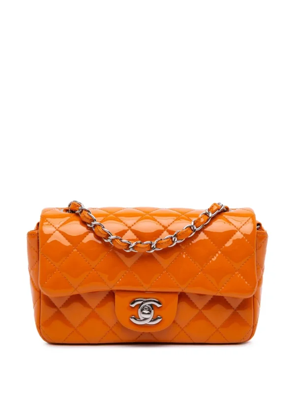 2014-2015 Mini Rectangular Classic Patent Single Flap crossbody bag