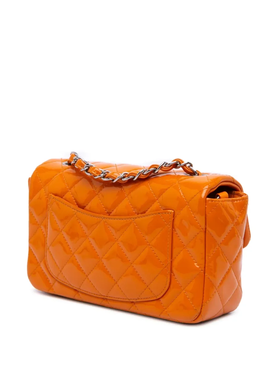 ⁦2014-2015 Mini Rectangular Classic Patent Single Flap crossbody bag⁩ – תמונה ⁦3⁩