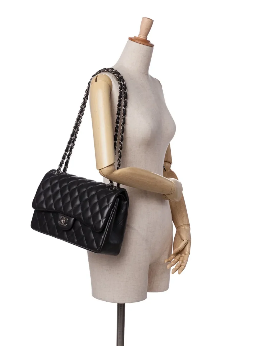 ⁦2010-2011 Jumbo Classic Lambskin Double Flap shoulder bag⁩ – תמונה ⁦7⁩