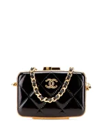 2021 Small Glazed Goatskin Box With Chain crossbody bag