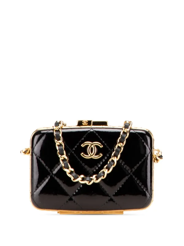 2021 Small Glazed Goatskin Box With Chain crossbody bag