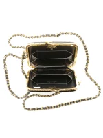⁦2021 Small Glazed Goatskin Box With Chain crossbody bag⁩ – תמונה ⁦5⁩