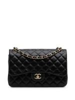 2010-2011 Jumbo Classic Lambskin Double Flap shoulder bag