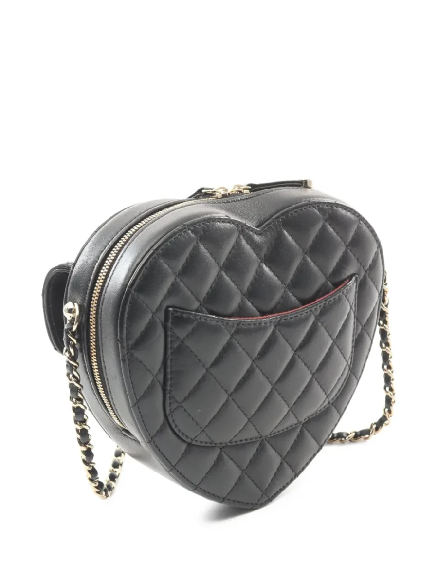 ⁦2021 Lambskin CC in Love Heart Necklace Bag crossbody bag⁩ – תמונה ⁦5⁩