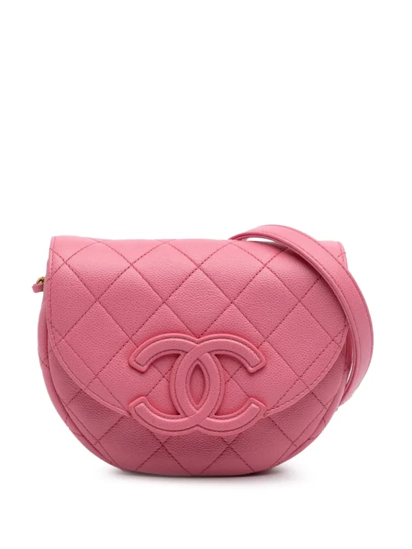 2021-2025 Mini CC Quilted Caviar Messenger Flap crossbody bag