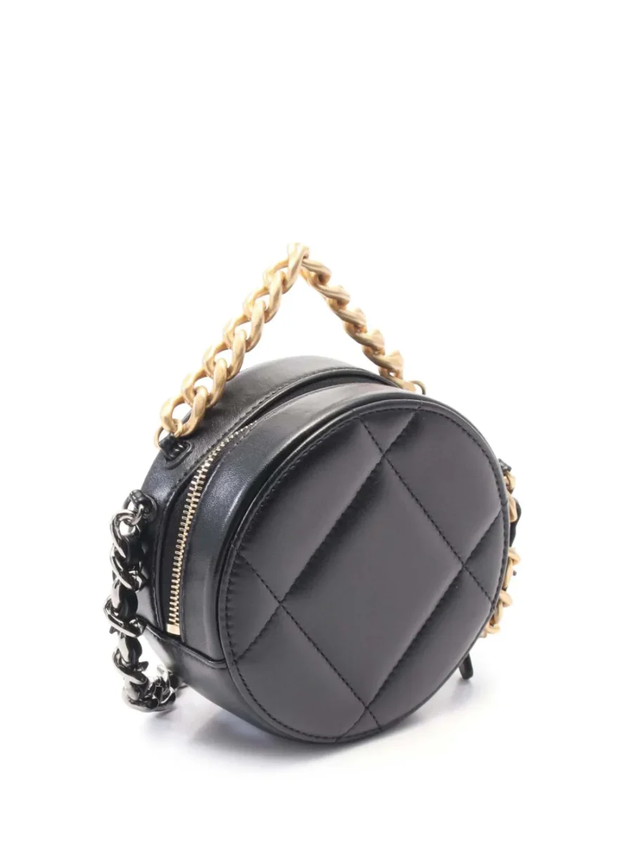 ⁦2021-2025 Lambskin 19 Round Clutch with Chain satchel⁩ – תמונה ⁦3⁩