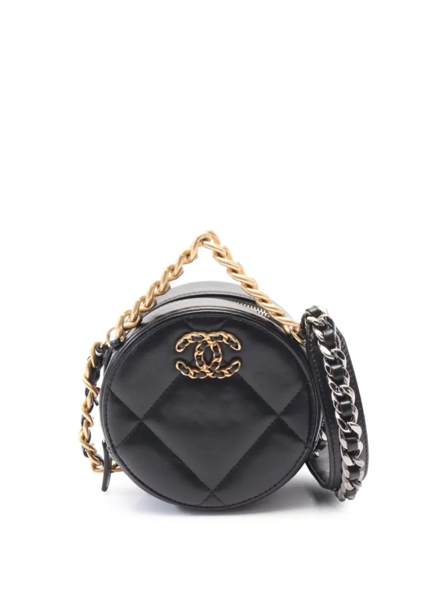 ⁦2021-2025 Lambskin 19 Round Clutch with Chain satchel⁩ – תמונה ⁦1⁩
