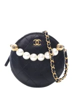 2019 Lambskin Pearl Round Clutch On Chain crossbody bag