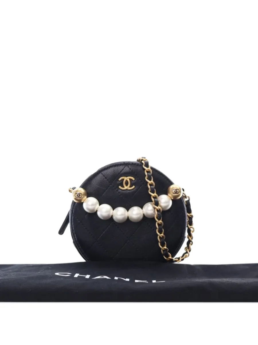 ⁦2019 Lambskin Pearl Round Clutch On Chain crossbody bag⁩ – תמונה ⁦2⁩
