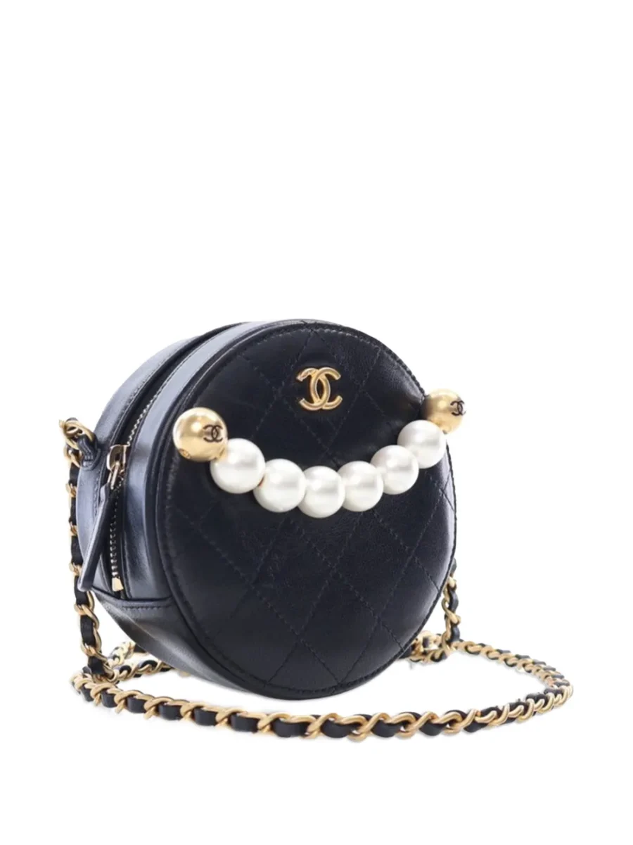 ⁦2019 Lambskin Pearl Round Clutch On Chain crossbody bag⁩ – תמונה ⁦3⁩