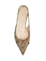 ⁦GUCCI Erin Canvas Slingback Flats⁩ – תמונה ⁦5⁩