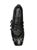 ⁦GUCCI Black Leather Ballet Flats⁩ – תמונה ⁦4⁩