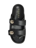 ⁦GUCCI Marmont Leather Flat Sandals⁩ – תמונה ⁦3⁩