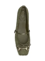 ⁦GUCCI Canvas & Leather Ballerina Flats⁩ – תמונה ⁦3⁩