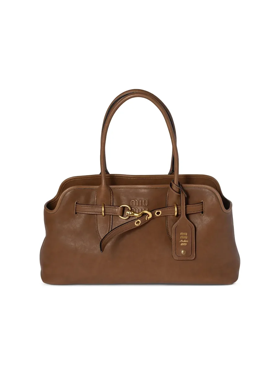 ⁦MIU MIU Aventure Nappa Leather Shoulder Bag⁩ – תמונה ⁦5⁩