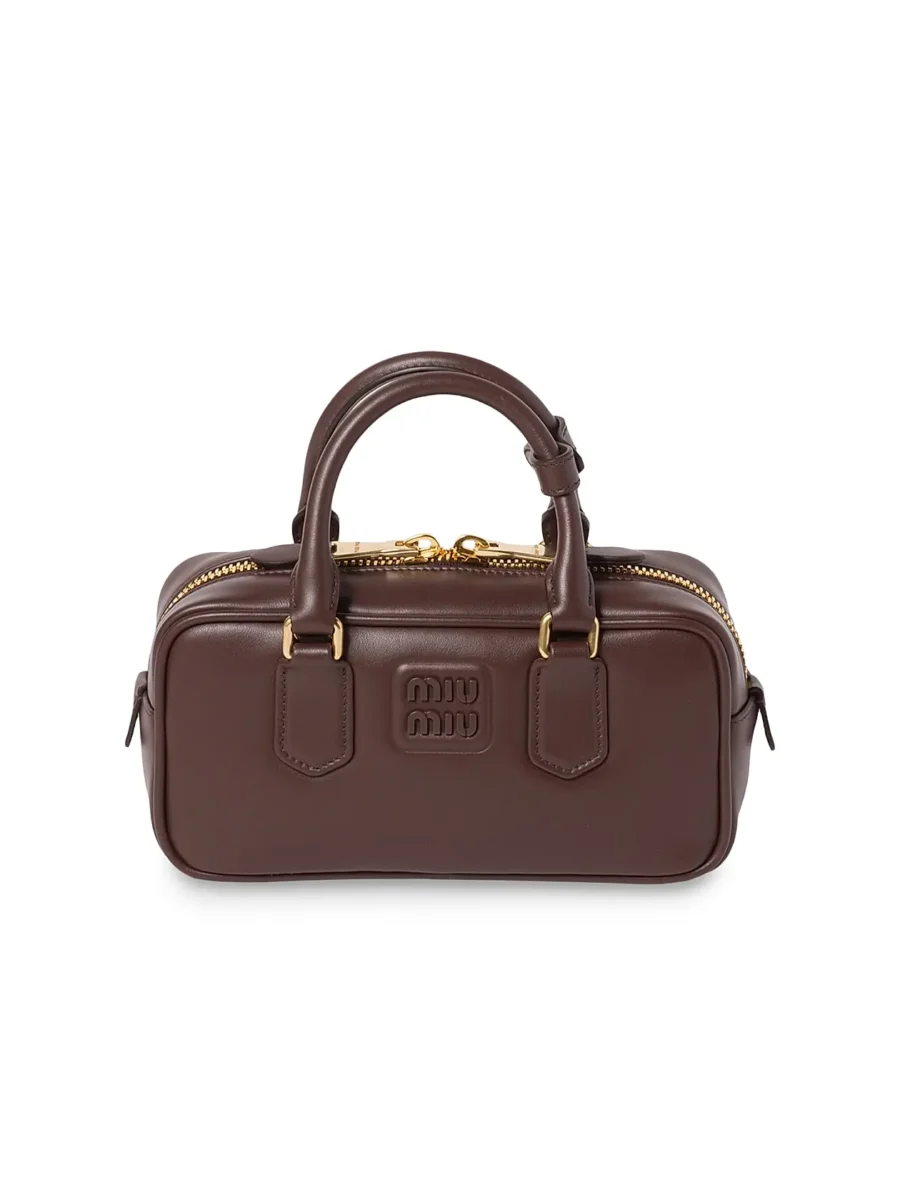 ⁦MIU MIU Arcadie Leather Top Handle Bag⁩ – תמונה ⁦2⁩