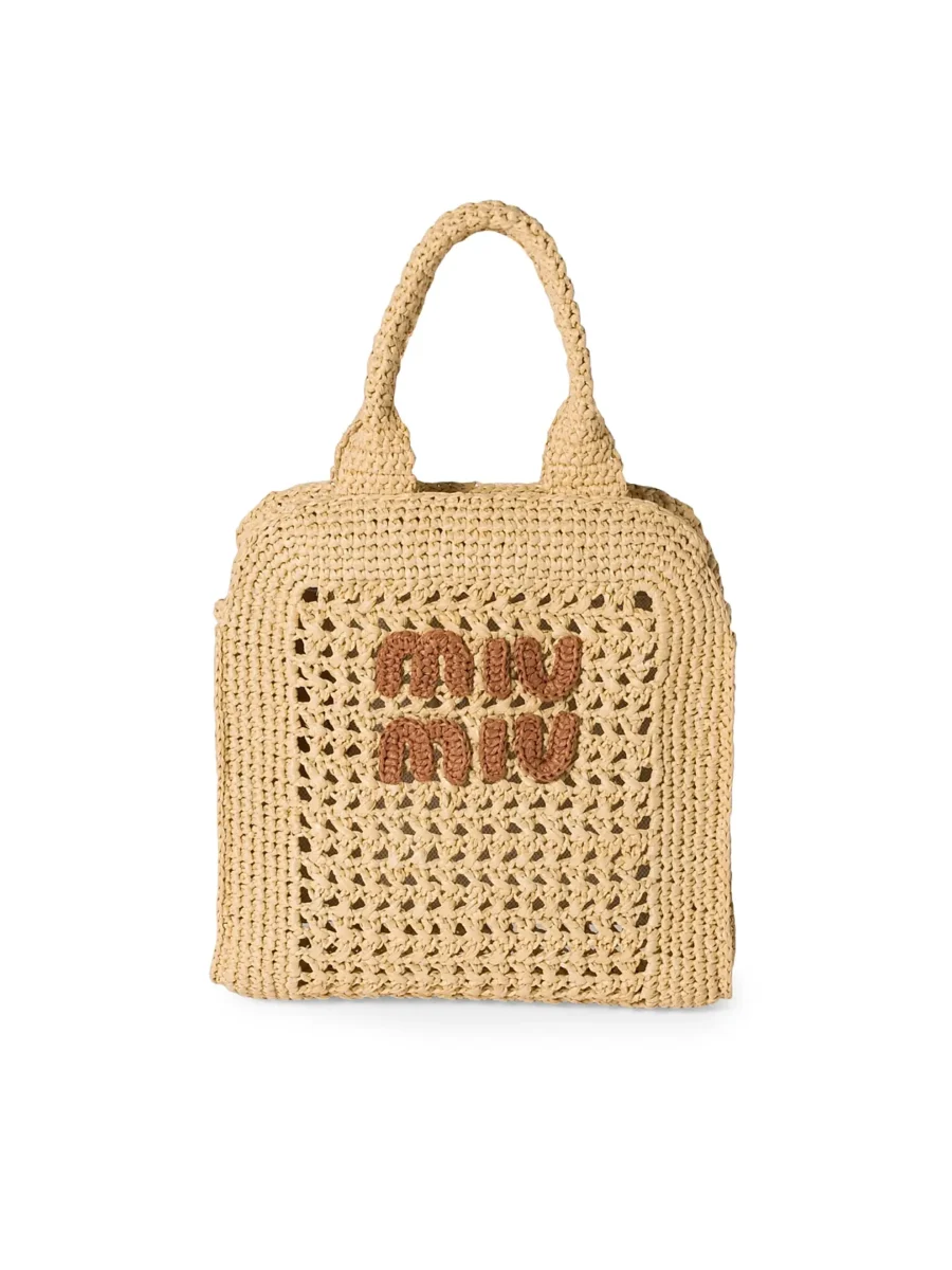 ⁦MIU MIU Raffia-Effect Woven⁩ – תמונה ⁦1⁩