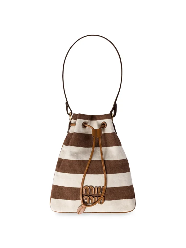 MIU MIU Striped Fabric Drawstring
