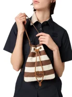 ⁦MIU MIU Striped Fabric Drawstring⁩ – תמונה ⁦5⁩