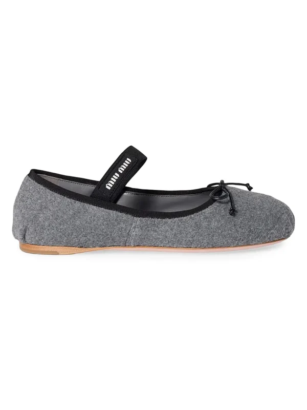 MIU MIU Fleece Ballerinas