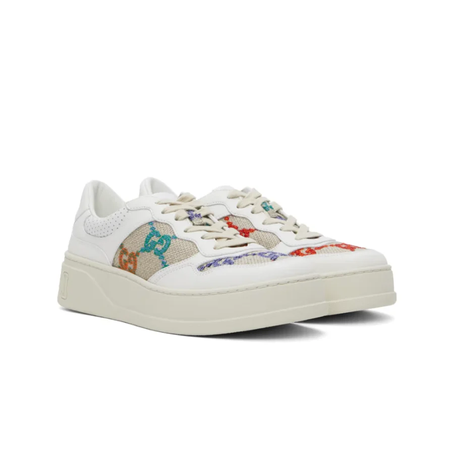 ⁦GUCCI White & Beige Sneakers⁩ – תמונה ⁦6⁩