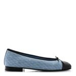 Chanel Light Blue Dark Grey Ballet Flat