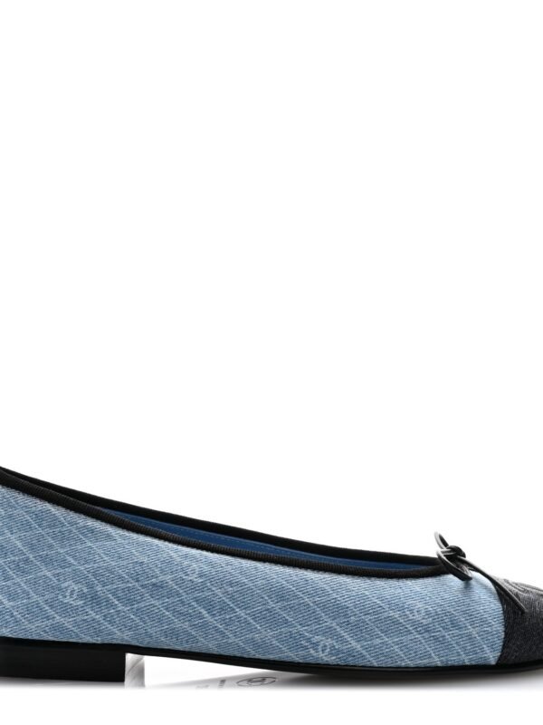 Chanel Light Blue Dark Grey Ballet Flat