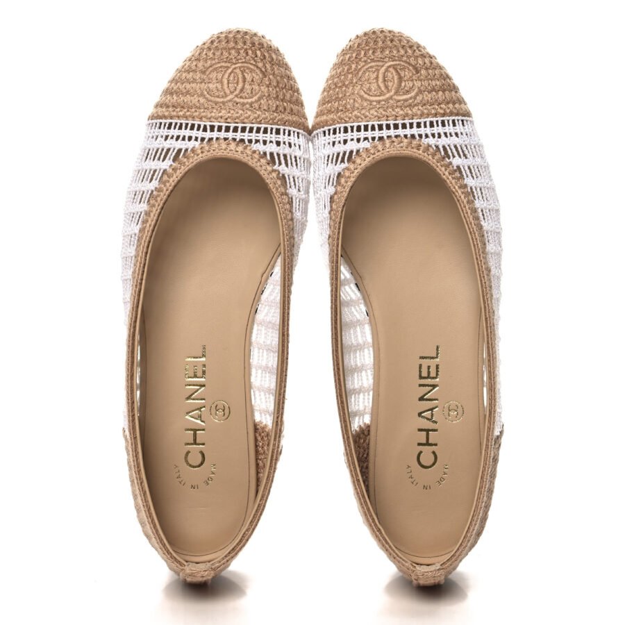 ⁦Chanel White Beige Ballet Flat⁩ – תמונה ⁦5⁩