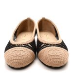 ⁦Chanel Raffia Black Beige Ballet Flat⁩ – תמונה ⁦5⁩