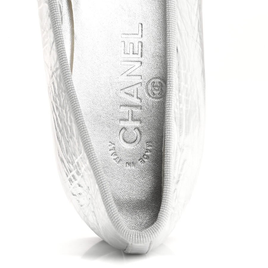 ⁦Chanel Metallic Silver Ballet Flat⁩ – תמונה ⁦6⁩