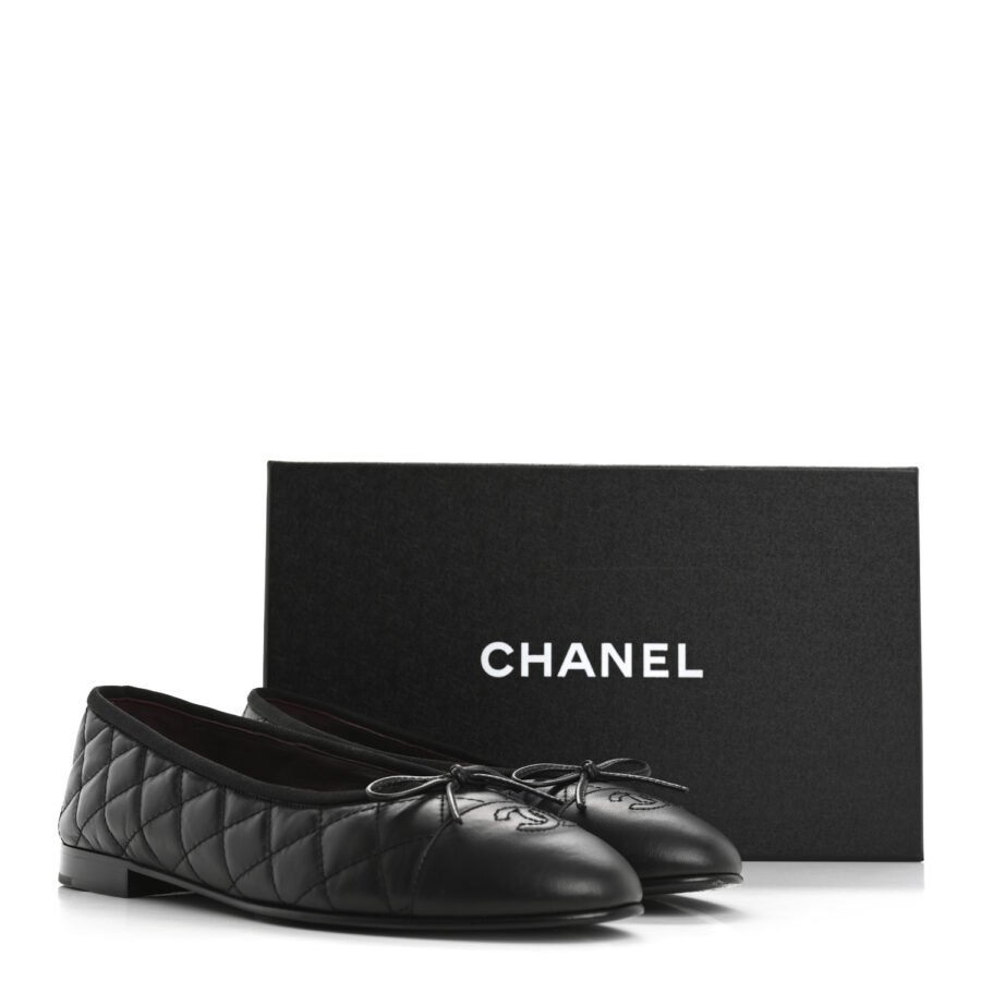 ⁦Chanel Cap Toe Black Ballet Flat⁩ – תמונה ⁦2⁩