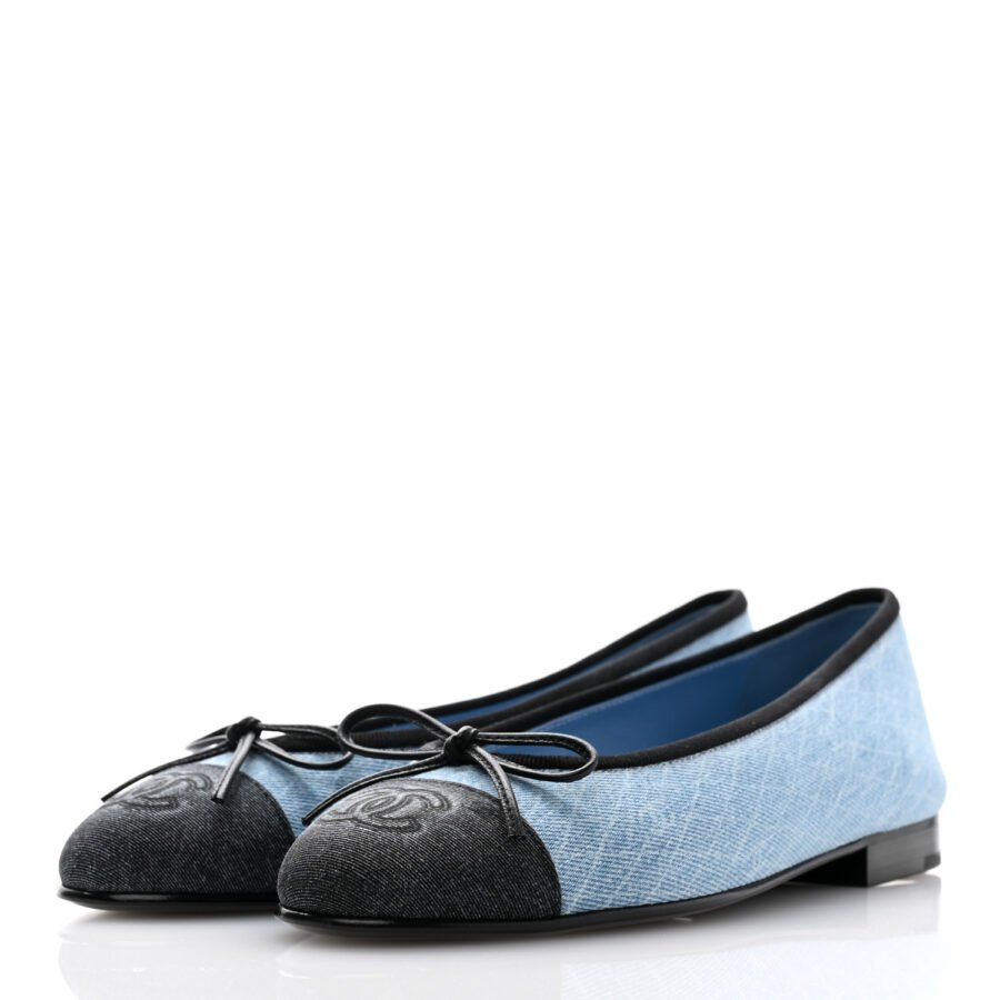⁦Chanel Light Blue Dark Grey Ballet Flat⁩ – תמונה ⁦4⁩