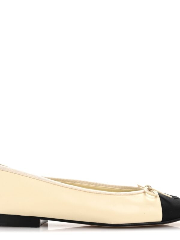 Chanel Ivory Black Ballet Flat