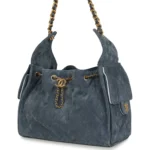 ⁦Chanel Small 25 Hobo Bag Blue Suede⁩ – תמונה ⁦5⁩