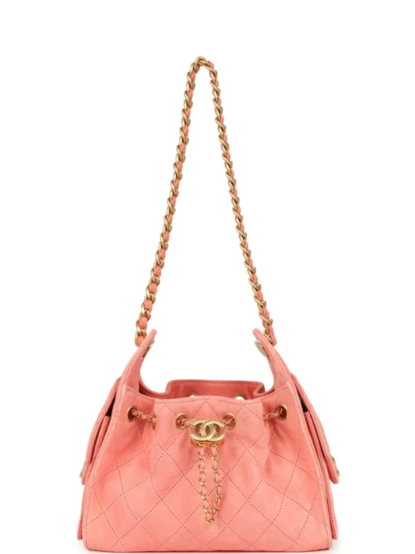 Chanel Mini 25 Hobo Bag Pink Suede