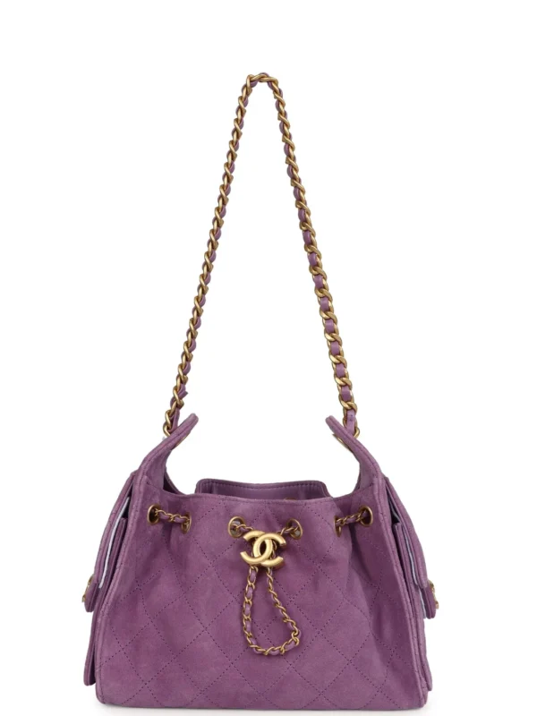 Chanel Mini 25 Hobo Bag Purple Suede