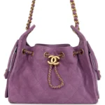 ⁦Chanel Mini 25 Hobo Bag Purple Suede⁩ – תמונה ⁦10⁩