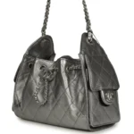 ⁦Chanel Mini 25 Hobo Bag Metallic Caviar Silver⁩ – תמונה ⁦5⁩