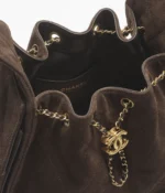Chanel Small 25 Hobo Bag Brown Suede – תמונה 2