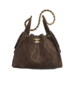 Chanel Small 25 Hobo Bag Brown Suede