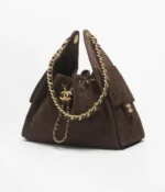 Chanel Small 25 Hobo Bag Brown Suede – תמונה 4