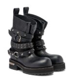 מגפי Venom City בלנסיאגה – Balenciaga Venom City Leather Biker Boots – Black