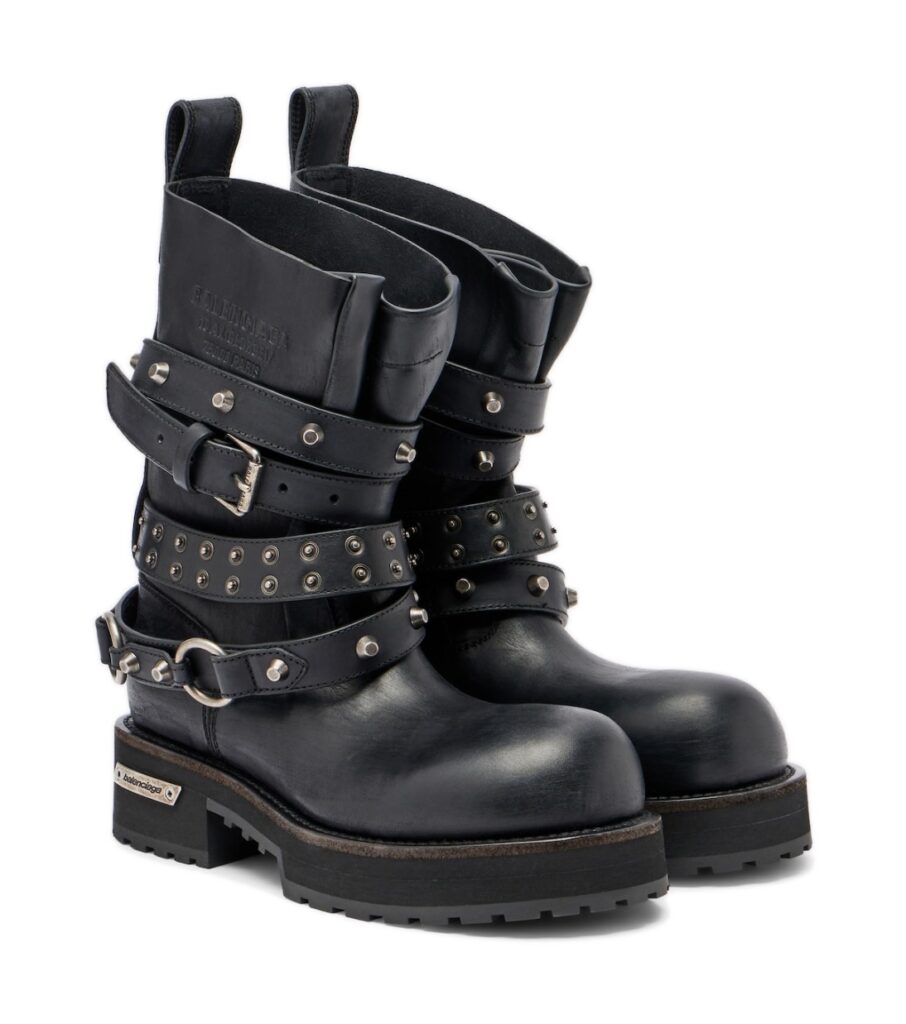 מגפי Venom City בלנסיאגה – Balenciaga Venom City Leather Biker Boots – Black