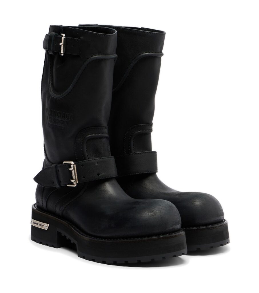 מגפי קומבט בלנסיאגה – Balenciaga Venom Leather Combat Boots – Black