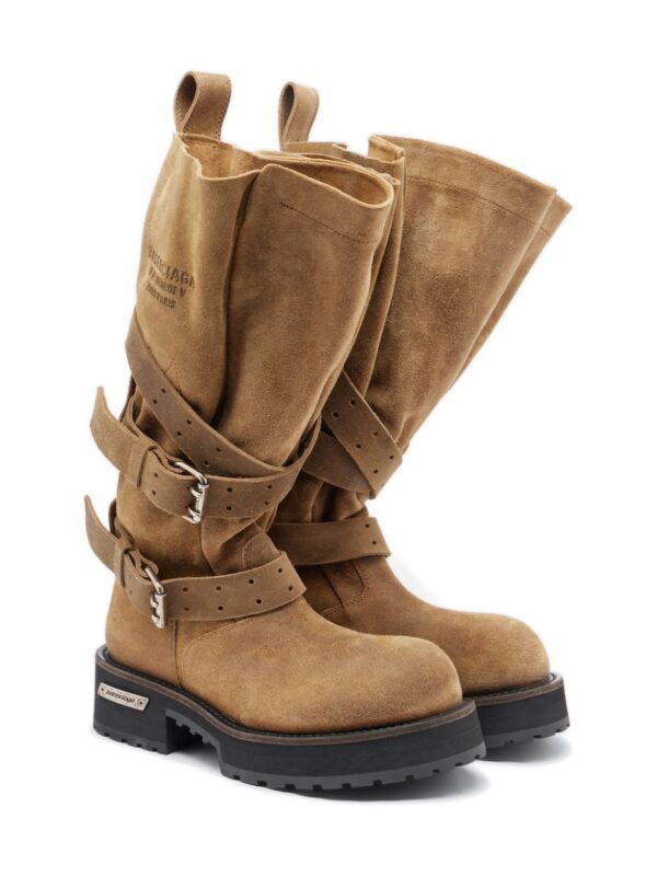 מגפי בלנסיאגה – Balenciaga Venom Suede Biker Boots – Tan
